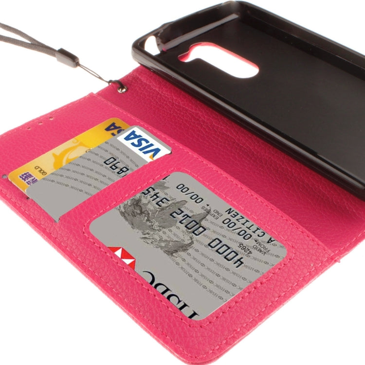 For LG Leon / H340 Litchi Texture Horizontal Flip Leather Case with Holder & Card Slots & Wallet & Photo Frame & Lanyard