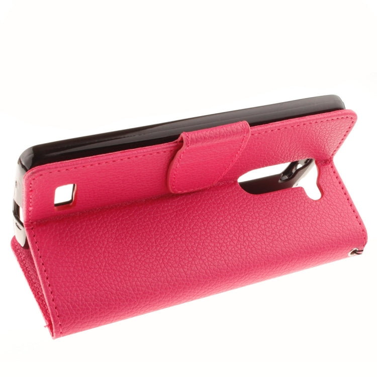 For LG Leon / H340 Litchi Texture Horizontal Flip Leather Case with Holder & Card Slots & Wallet & Photo Frame & Lanyard