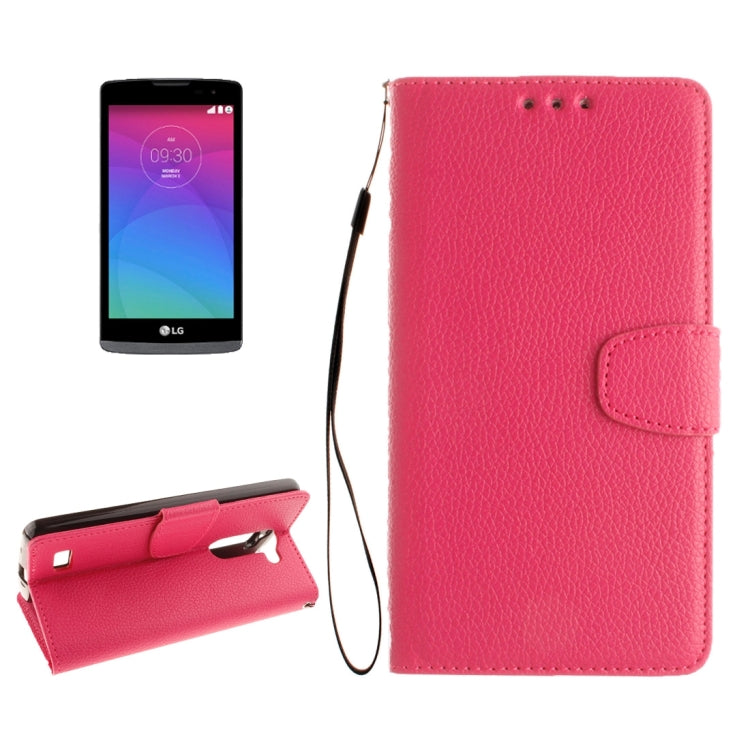 For LG Leon / H340 Litchi Texture Horizontal Flip Leather Case with Holder & Card Slots & Wallet & Photo Frame & Lanyard