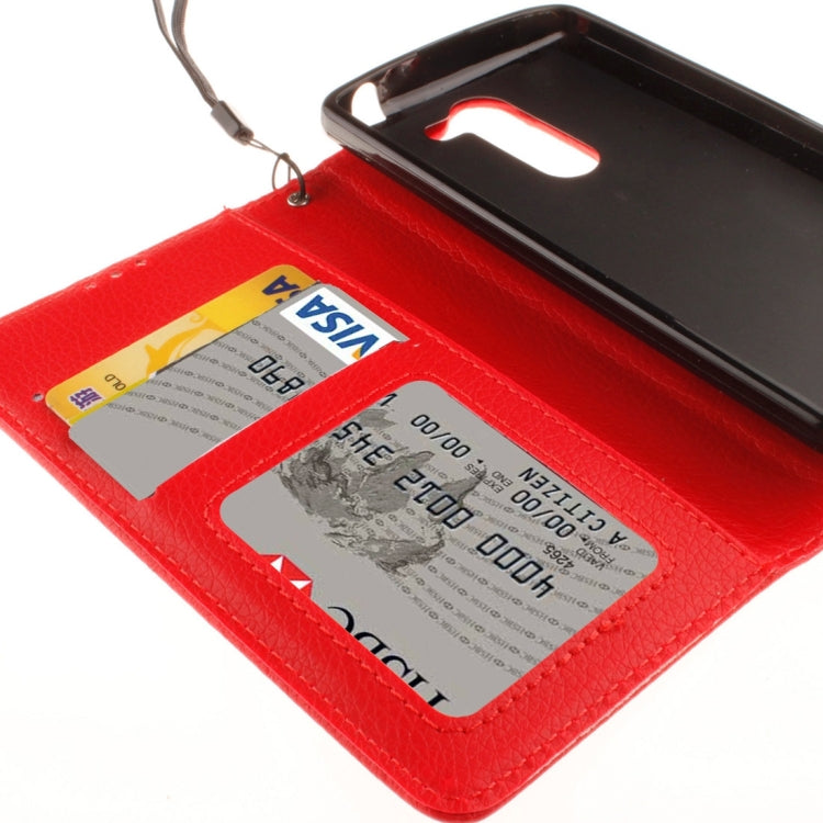 For LG Leon / H340 Litchi Texture Horizontal Flip Leather Case with Holder & Card Slots & Wallet & Photo Frame & Lanyard