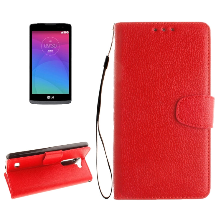For LG Leon / H340 Litchi Texture Horizontal Flip Leather Case with Holder & Card Slots & Wallet & Photo Frame & Lanyard