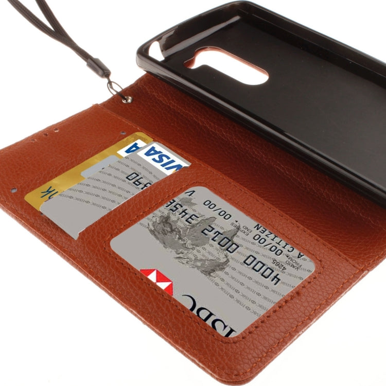 For LG Leon / H340 Litchi Texture Horizontal Flip Leather Case with Holder & Card Slots & Wallet & Photo Frame & Lanyard