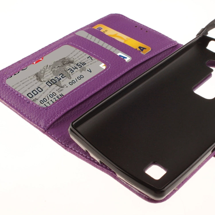 For LG Spirit H420 / H440 / C70 Litchi Texture Horizontal Flip Leather Case with Holder & Card Slots & Wallet & Photo Frame & Lanyard