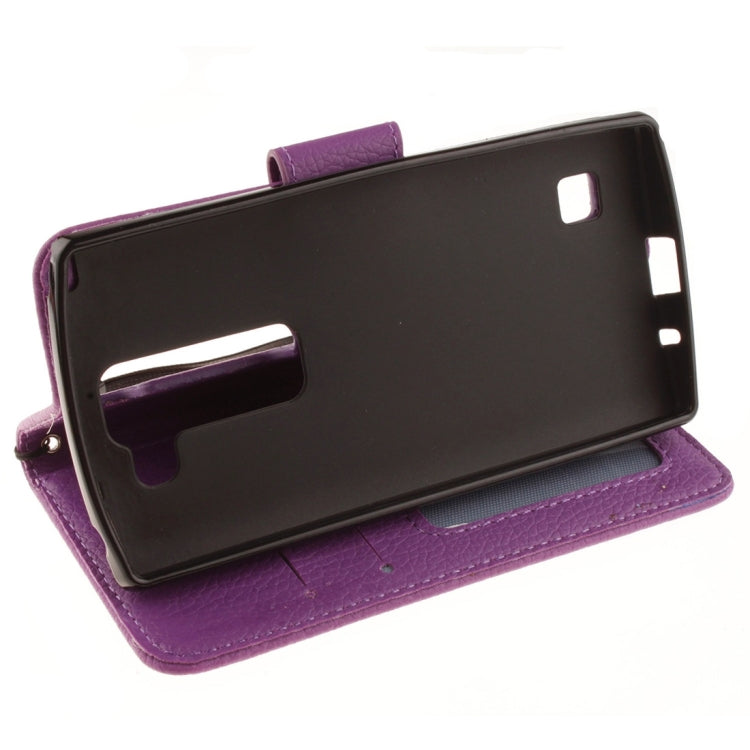 For LG Spirit H420 / H440 / C70 Litchi Texture Horizontal Flip Leather Case with Holder & Card Slots & Wallet & Photo Frame & Lanyard