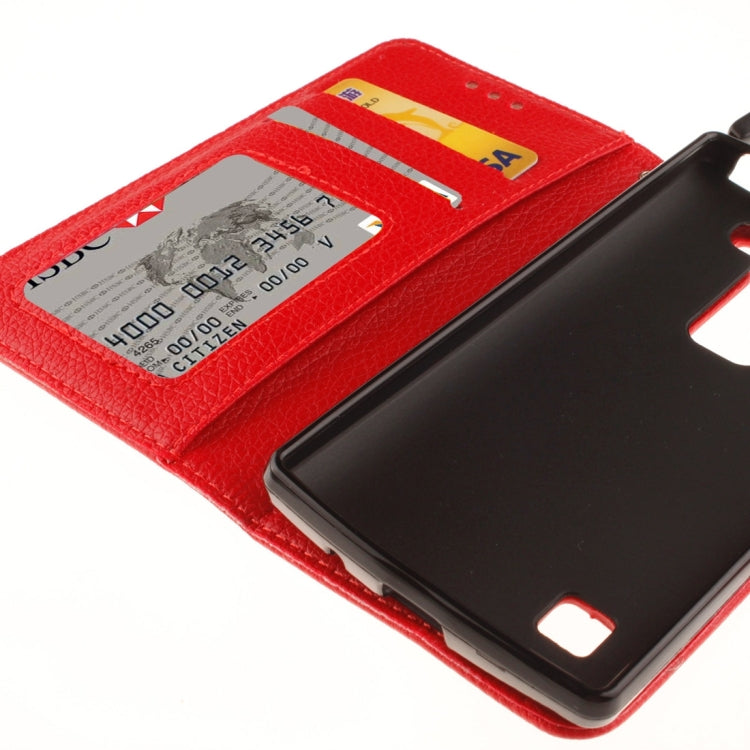 For LG Spirit H420 / H440 / C70 Litchi Texture Horizontal Flip Leather Case with Holder & Card Slots & Wallet & Photo Frame & Lanyard