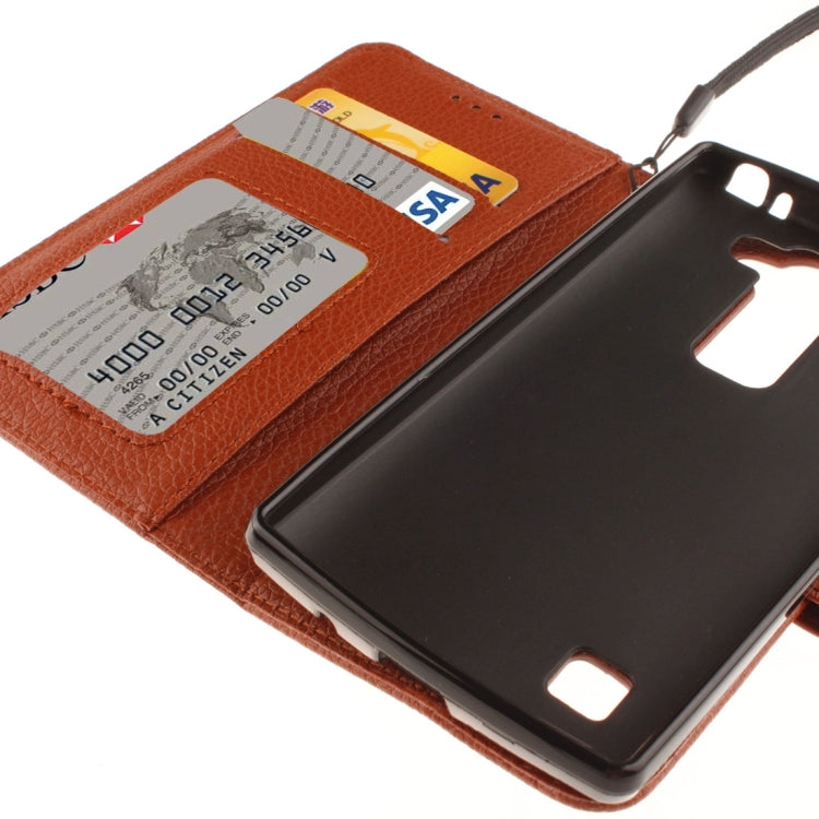 For LG Spirit H420 / H440 / C70 Litchi Texture Horizontal Flip Leather Case with Holder & Card Slots & Wallet & Photo Frame & Lanyard