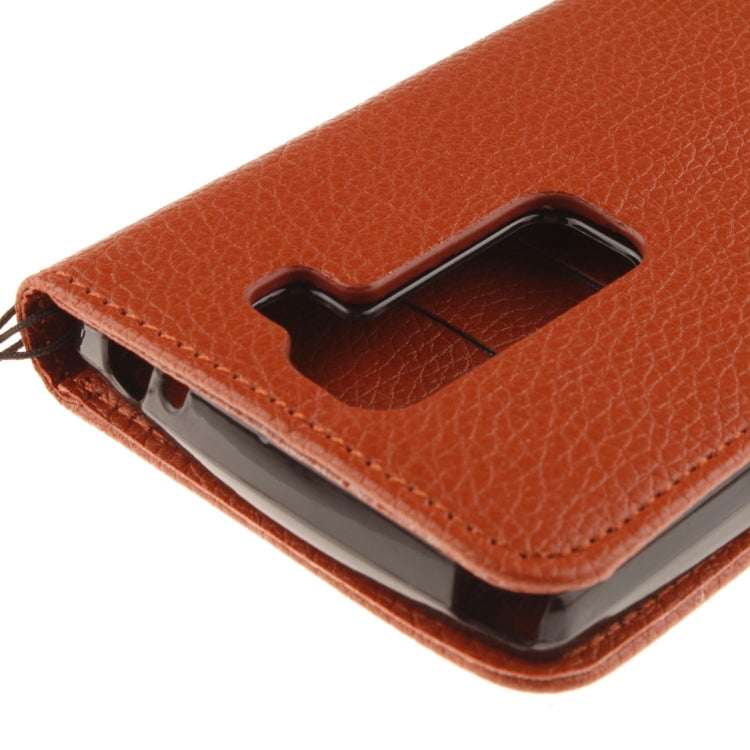 For LG Spirit H420 / H440 / C70 Litchi Texture Horizontal Flip Leather Case with Holder & Card Slots & Wallet & Photo Frame & Lanyard