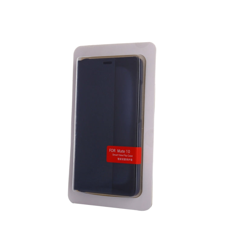 For Huawei Mate 10 PC + PU Litchi Texture Horizontal Flip Smart View Flip Leather Case Back Cover with Sleep / Wake-up