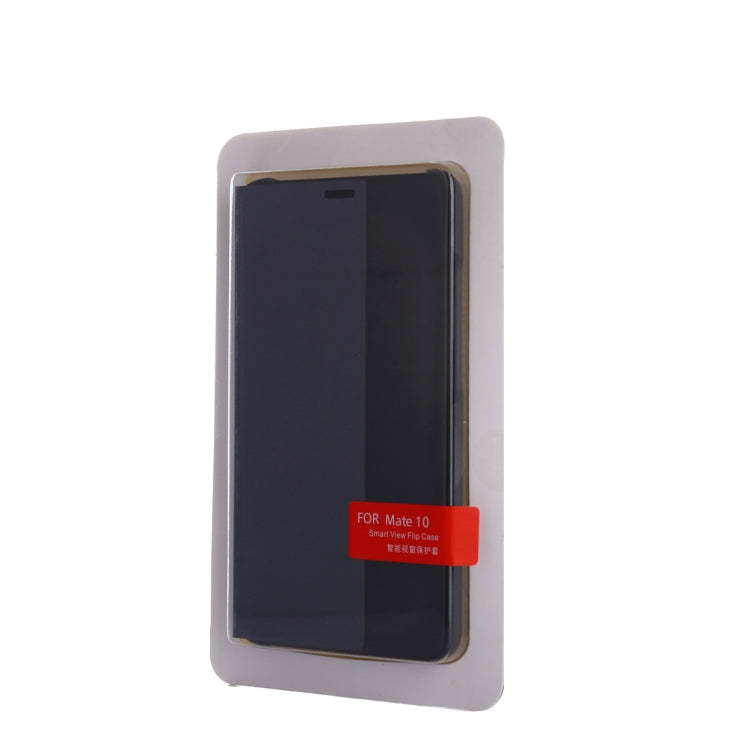 For Huawei Mate 10 PC + PU Litchi Texture Horizontal Flip Smart View Flip Leather Case Back Cover with Sleep / Wake-up