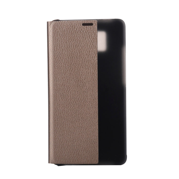 For Huawei Mate 10 PC + PU Litchi Texture Horizontal Flip Smart View Flip Leather Case Back Cover with Sleep / Wake-up