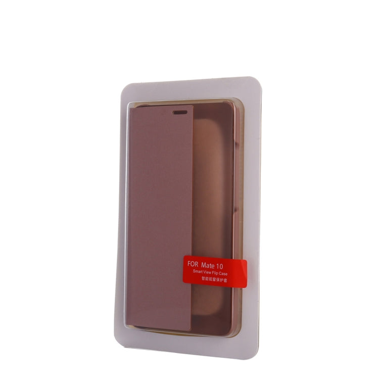 For Huawei Mate 10 PC + PU Litchi Texture Horizontal Flip Smart View Flip Leather Case Back Cover with Sleep / Wake-up