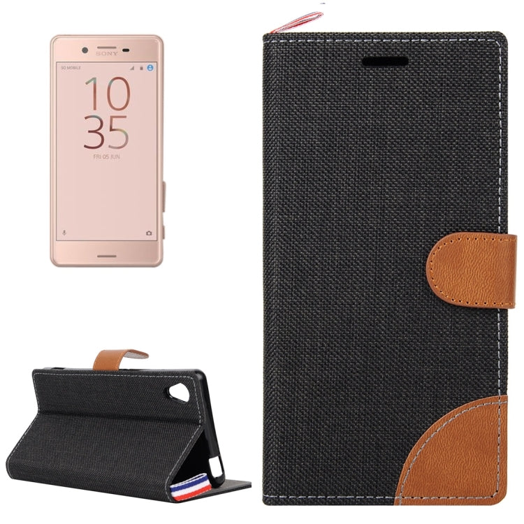 For Sony Xperia X Performance Denim Texture Horizontal Flip Leather Case with Holder & Card Slots