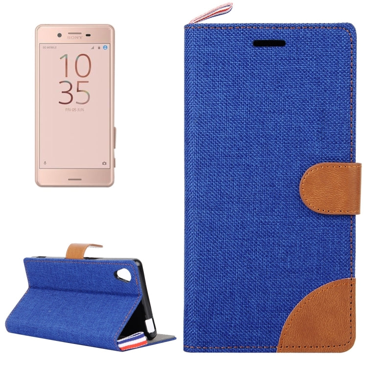 For Sony Xperia X Performance Denim Texture Horizontal Flip Leather Case with Holder & Card Slots