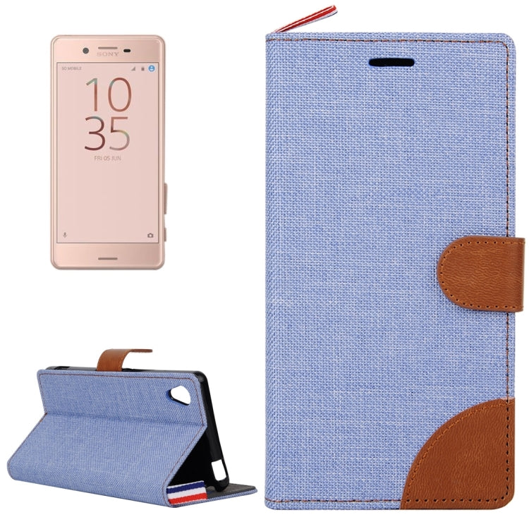 For Sony Xperia X Performance Denim Texture Horizontal Flip Leather Case with Holder & Card Slots