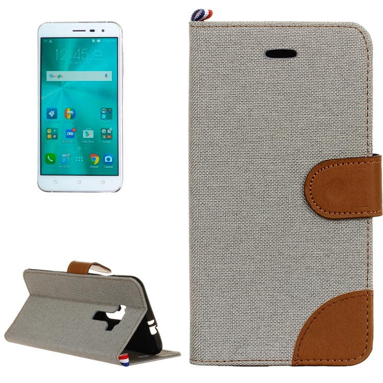 For ASUS ZenFone 3 / ZE552KL Denim Texture Horizontal Flip Leather Case with Magnetic Buckle & Holder & Card Slots