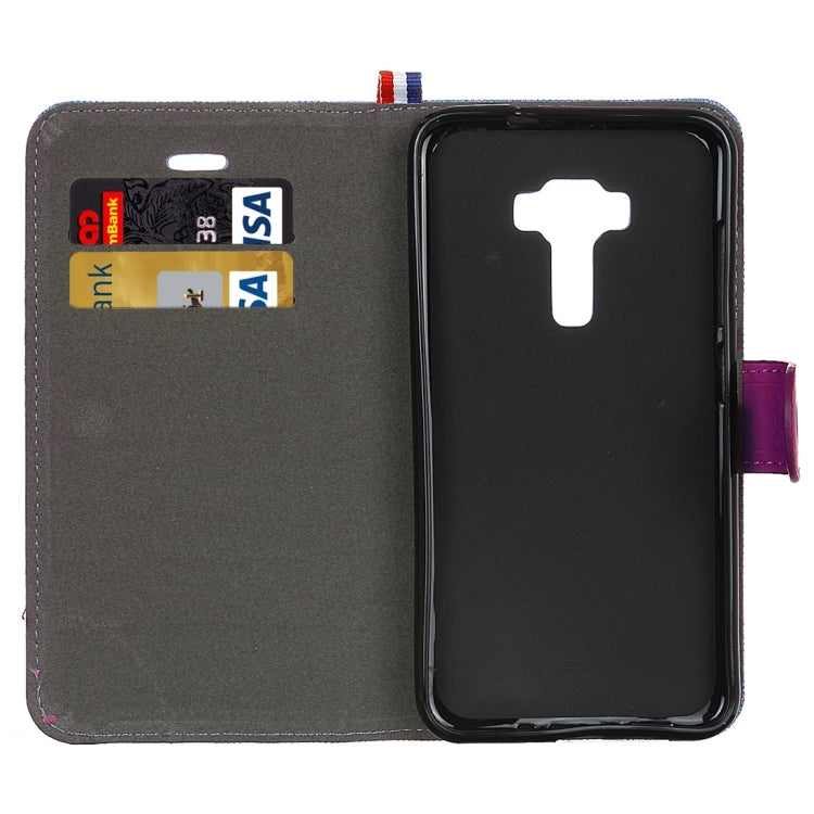 For ASUS ZenFone 3 / ZE552KL Denim Texture Horizontal Flip Leather Case with Magnetic Buckle & Holder & Card Slots
