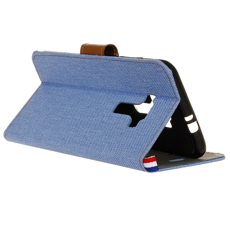 For ASUS ZenFone 3 / ZE552KL Denim Texture Horizontal Flip Leather Case with Magnetic Buckle & Holder & Card Slots