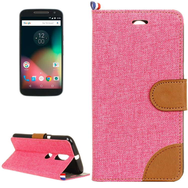 For Motorola Moto G (4rd gen) Denim Texture Horizontal Flip Leather Case with Magnetic Buckle & Holder & Card Slots