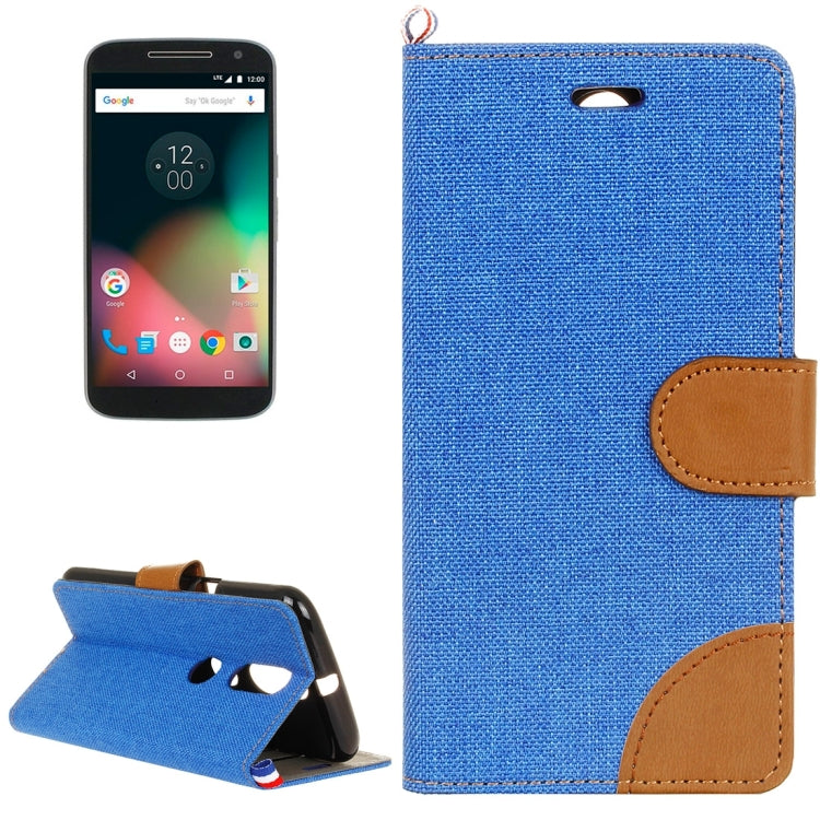 For Motorola Moto G (4rd gen) Denim Texture Horizontal Flip Leather Case with Magnetic Buckle & Holder & Card Slots