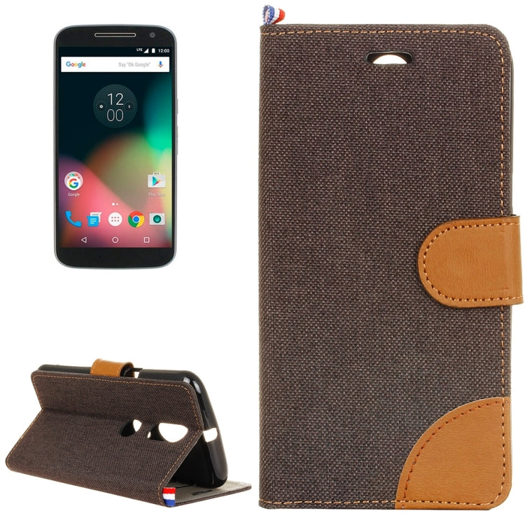 For Motorola Moto G (4rd gen) Denim Texture Horizontal Flip Leather Case with Magnetic Buckle & Holder & Card Slots