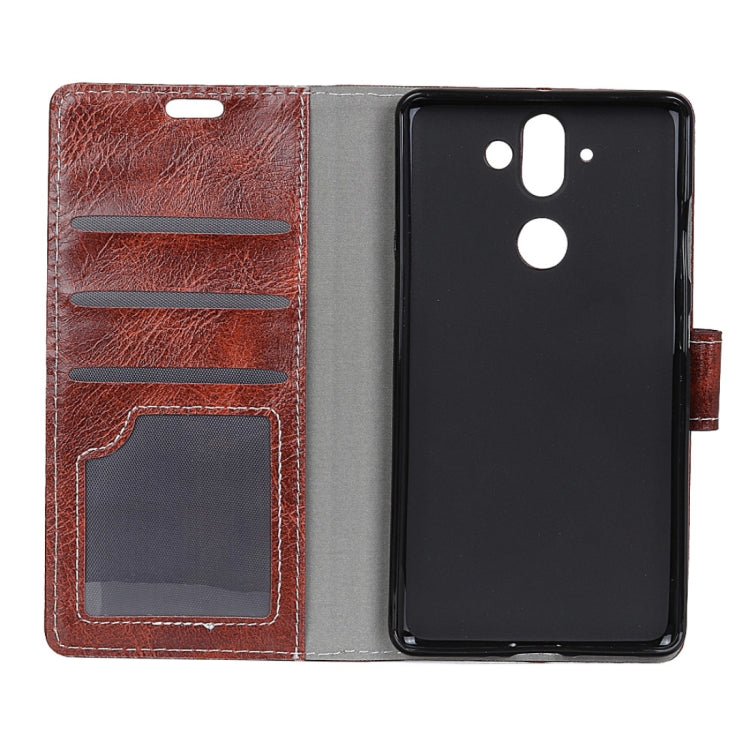 For NOKIA 8 Sirocco Retro Crazy Horse Texture Horizontal Flip Leather Case with Card Slots & Holder & Wallet & Photo Frame