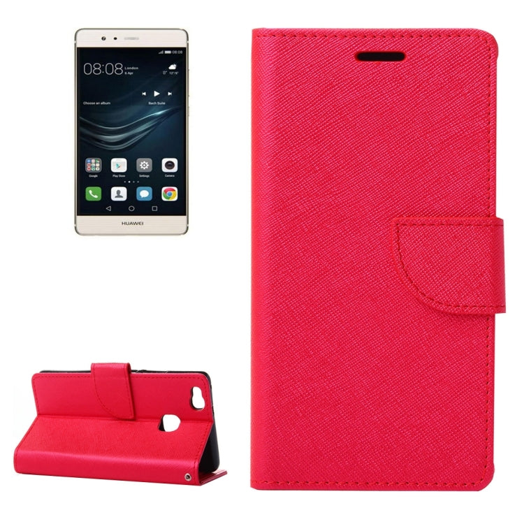 For Huawei P9 Lite Cross Texture Leather Case with Holder & Card Slots & Wallet