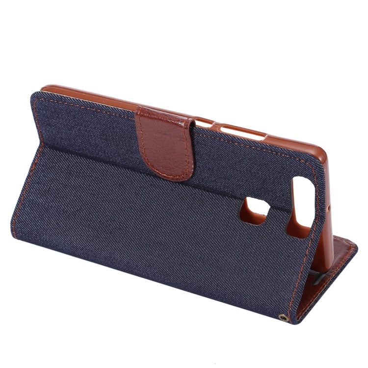 For Huawei P9 Jeans Horizontal Flip Leather Case with Holder & Card Slots