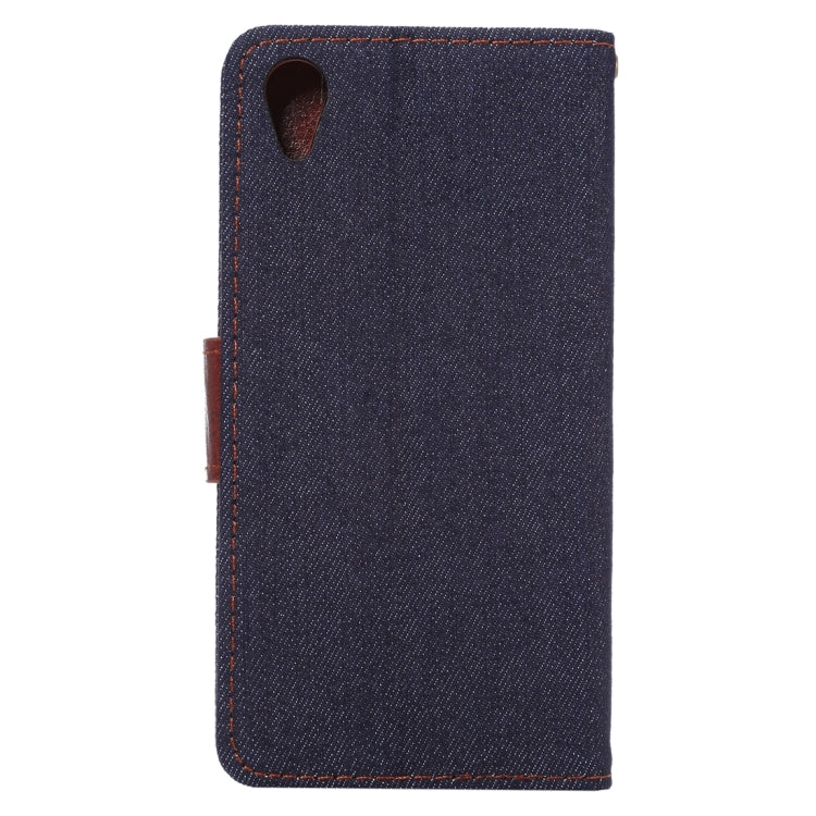 For Sony Xperia X Performance Jeans Horizontal Flip Leather Case with Holder & Card Slots(Black)