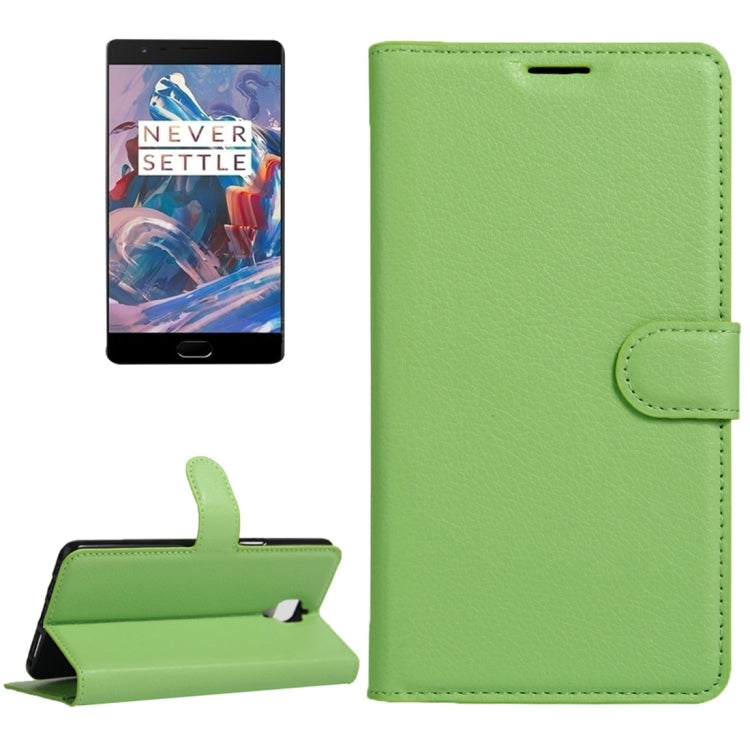 For OnePlus Three Litchi Texture Horizontal Flip Leather Case with Magnetic Buckle & Holder & Card Slots & Wallet