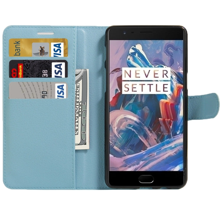 For OnePlus Three Litchi Texture Horizontal Flip Leather Case with Magnetic Buckle & Holder & Card Slots & Wallet