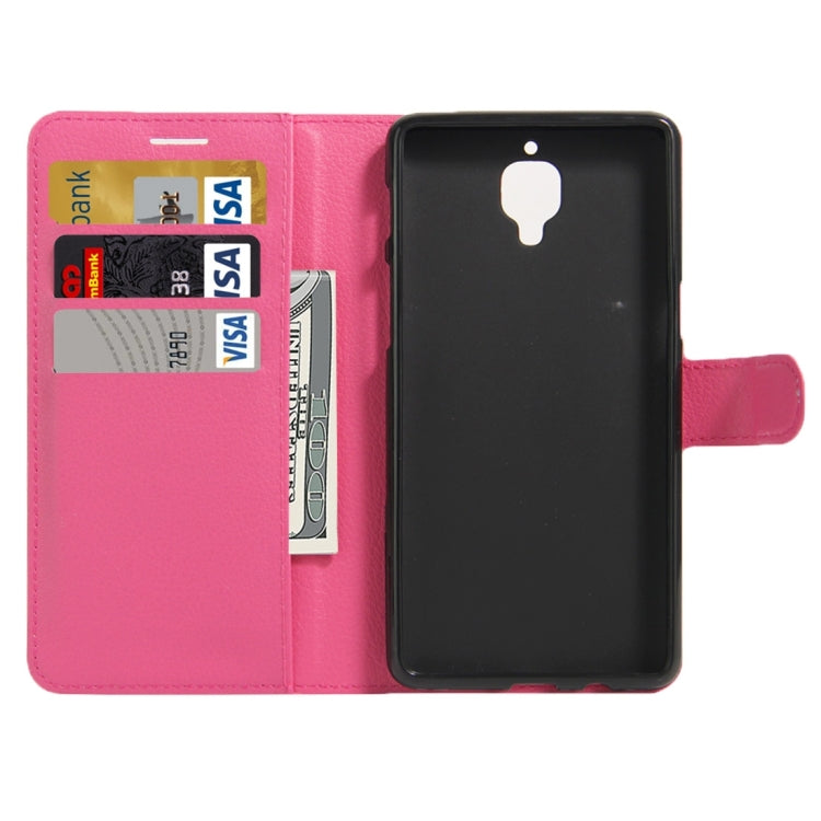 For OnePlus Three Litchi Texture Horizontal Flip Leather Case with Magnetic Buckle & Holder & Card Slots & Wallet