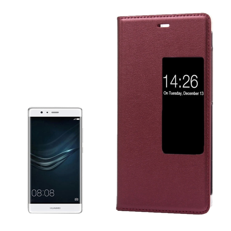 For Huawei P9 Horizontal Flip Leather Case with Smart Window