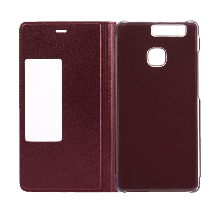 For Huawei P9 Horizontal Flip Leather Case with Smart Window