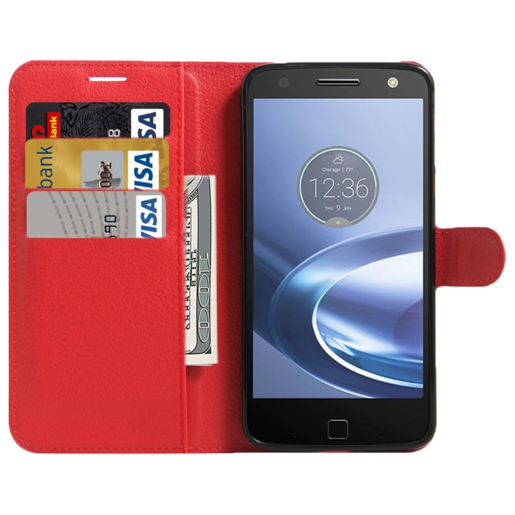 For Motorola Moto Z Force Litchi Texture Horizontal Flip Leather Case with Magnetic Buckle & Holder & Card Slots & Wallet