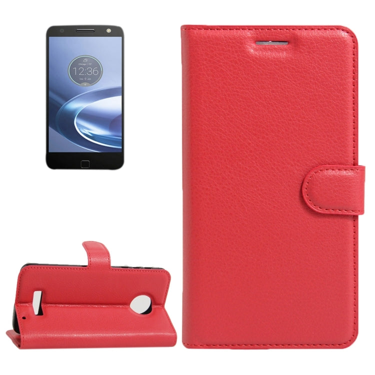 For Motorola Moto Z Force Litchi Texture Horizontal Flip Leather Case with Magnetic Buckle & Holder & Card Slots & Wallet