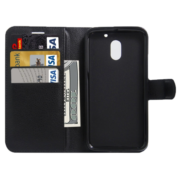 For Motorola Moto E (3rd Gen) Litchi Texture Horizontal Flip Leather Case with Magnetic Buckle & Holder & Card Slots & Wallet