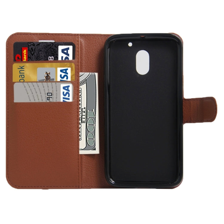 For Motorola Moto E (3rd Gen) Litchi Texture Horizontal Flip Leather Case with Magnetic Buckle & Holder & Card Slots & Wallet