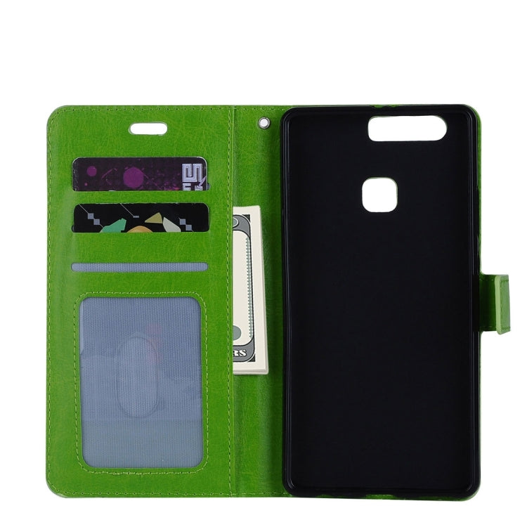 For Huawei P9 Plus Crazy Horse Texture Horizontal Flip PU Leather Protective Case with Holder & Card Slots & Wallet & Photo Frame