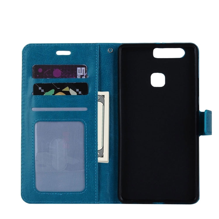 For Huawei P9 Plus Crazy Horse Texture Horizontal Flip PU Leather Protective Case with Holder & Card Slots & Wallet & Photo Frame