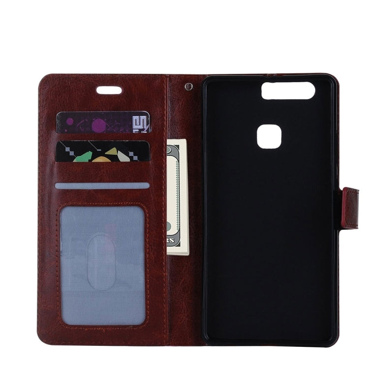 For Huawei P9 Plus Crazy Horse Texture Horizontal Flip PU Leather Protective Case with Holder & Card Slots & Wallet & Photo Frame
