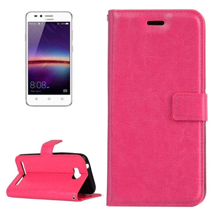 For Huawei Y3 II Crazy Horse Texture Horizontal Flip PU Leather Protective Case with Holder & Card Slots & Wallet & Photo Frame
