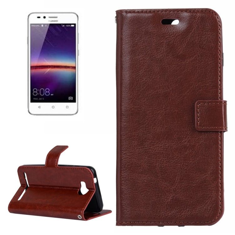For Huawei Y3 II Crazy Horse Texture Horizontal Flip PU Leather Protective Case with Holder & Card Slots & Wallet & Photo Frame