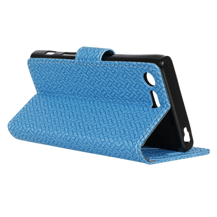 For Sony Xperia X Compact Weaving Texture Horizontal Flip PU Leather Case with Magnetic Buckle & Holder & Card Slots & Wallet & Photo Frame