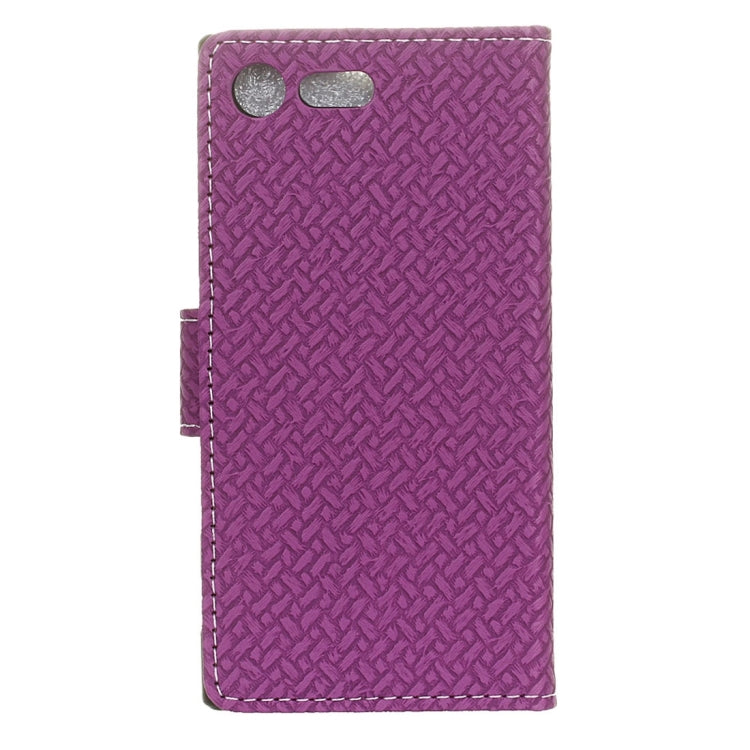 For Sony Xperia X Compact Weaving Texture Horizontal Flip PU Leather Case with Magnetic Buckle & Holder & Card Slots & Wallet & Photo Frame
