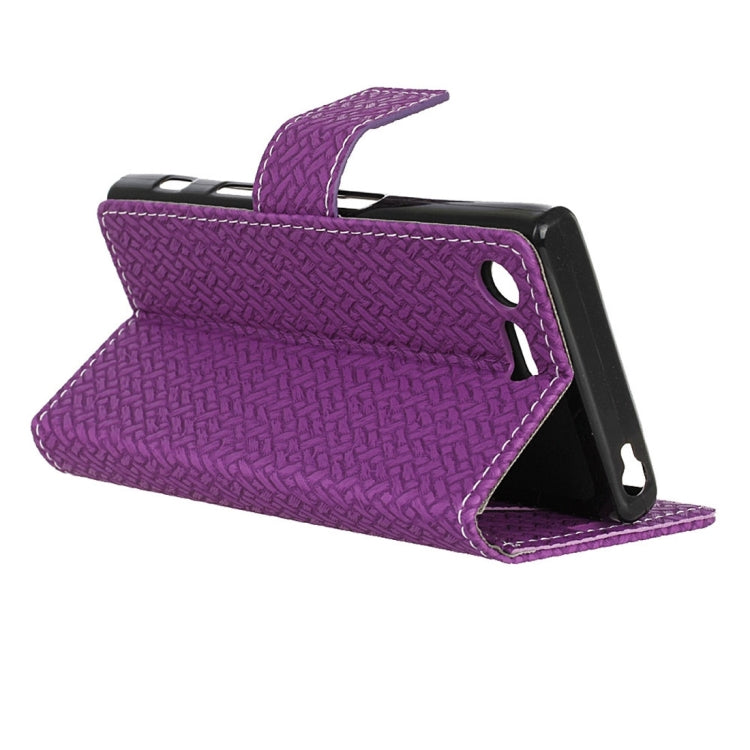 For Sony Xperia X Compact Weaving Texture Horizontal Flip PU Leather Case with Magnetic Buckle & Holder & Card Slots & Wallet & Photo Frame