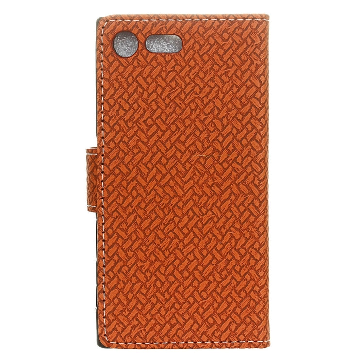 For Sony Xperia X Compact Weaving Texture Horizontal Flip PU Leather Case with Magnetic Buckle & Holder & Card Slots & Wallet & Photo Frame
