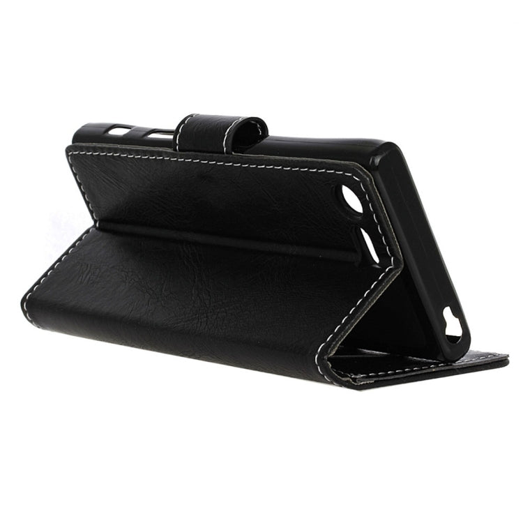 For Sony Xperia X Compact Crazy Horse Texture Horizontal Flip PU Leather Case with Magnetic Buckle & Holder & Card Slots & Wallet & Photo Frame