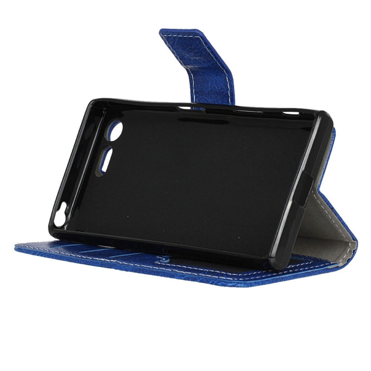 For Sony Xperia X Compact Crazy Horse Texture Horizontal Flip PU Leather Case with Magnetic Buckle & Holder & Card Slots & Wallet & Photo Frame