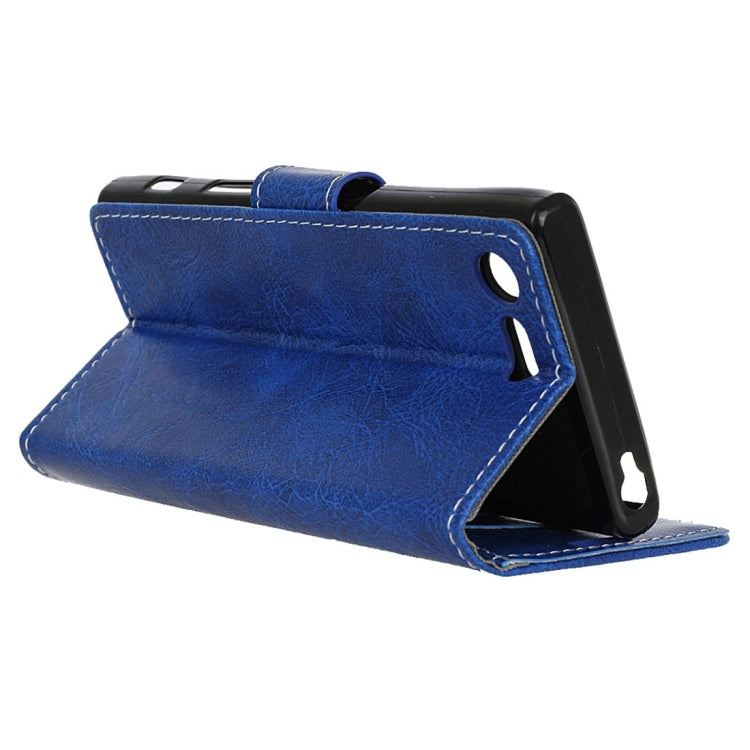 For Sony Xperia X Compact Crazy Horse Texture Horizontal Flip PU Leather Case with Magnetic Buckle & Holder & Card Slots & Wallet & Photo Frame