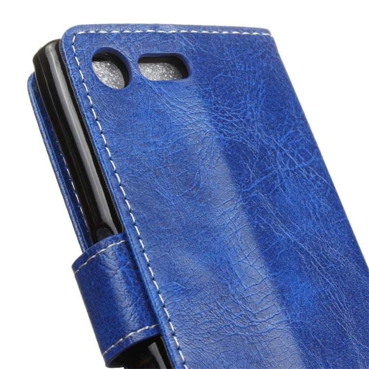 For Sony Xperia X Compact Crazy Horse Texture Horizontal Flip PU Leather Case with Magnetic Buckle & Holder & Card Slots & Wallet & Photo Frame